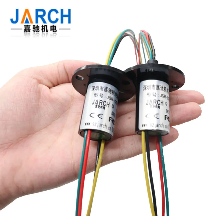 
Conductive rotary slipring capsule slip ring OD 22mm with 6 wires 2A with flange factory price 