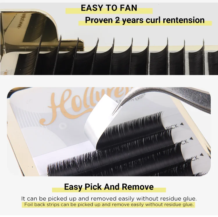 Custom Easy Fan Eyelash Extentions Matte Private Label Easy Fanning Volume Eyelash Cilios Easy Fan
