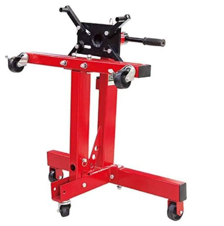 1000LB Capacity Steel Rotary Engine Stand Rotating Folding 360 Degree Adjustable Mounting Head with 4 Ball-Bearing Swivel Caster