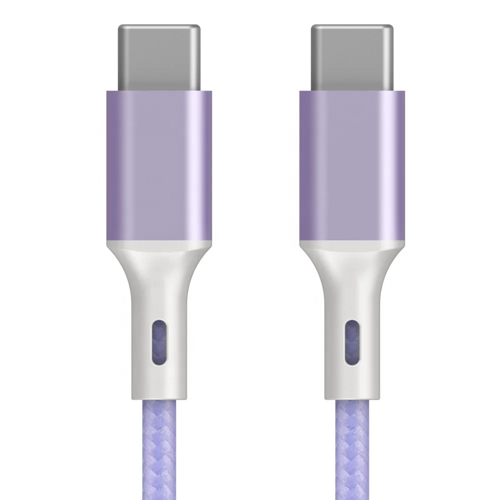 Плетеный Android мобильный телефон PD 5A 100 Вт Быстрая зарядка USBC Type-c на Type C кабель для передачи данных