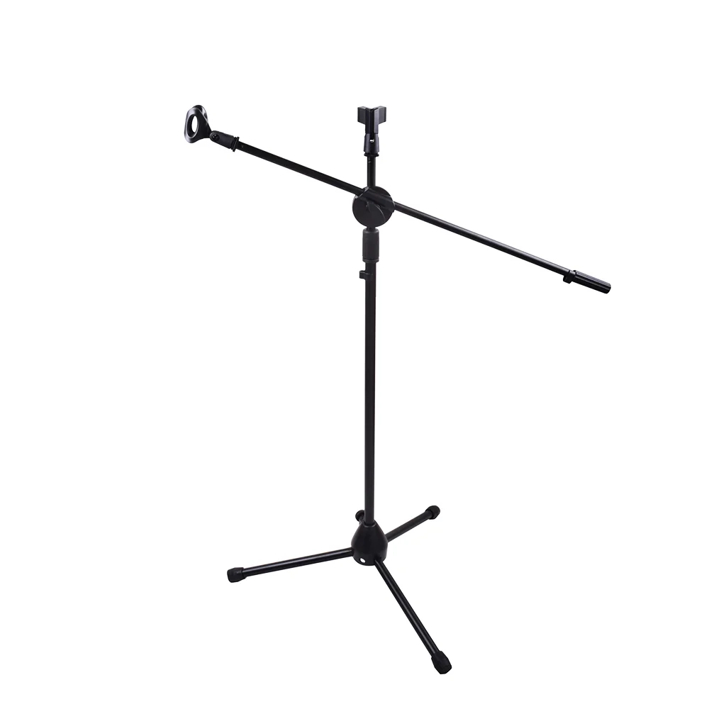 Musical instrument accessories wholesaler OEM foldable tripod microphone stand universal mic mount and height adjustable
