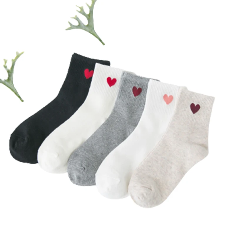 Cute Cotton Crew Funny Aesthetic Novelty Colorful Comfortable Warm Heart Ankle Socks Summer Women Teens Girls Socks