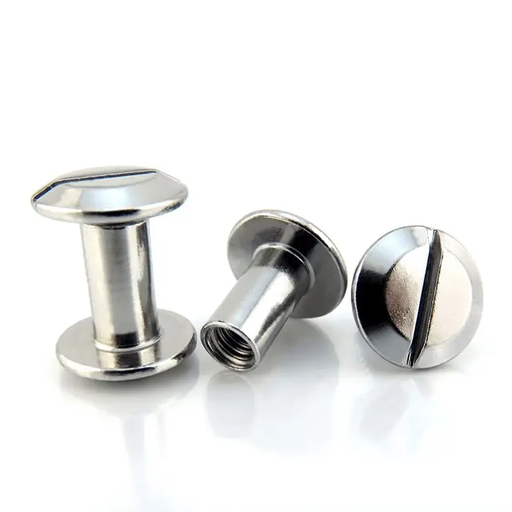 Fastener Factory Price Custom Brass Antique Bronze Flat head Replaceable Belt Leather Screw Rivet