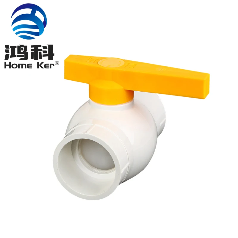 Hot-selling Quality With Nice Price Plastic Ball Valve 1 inch ABS Yellow Handle White Ball PVC Ball Valve