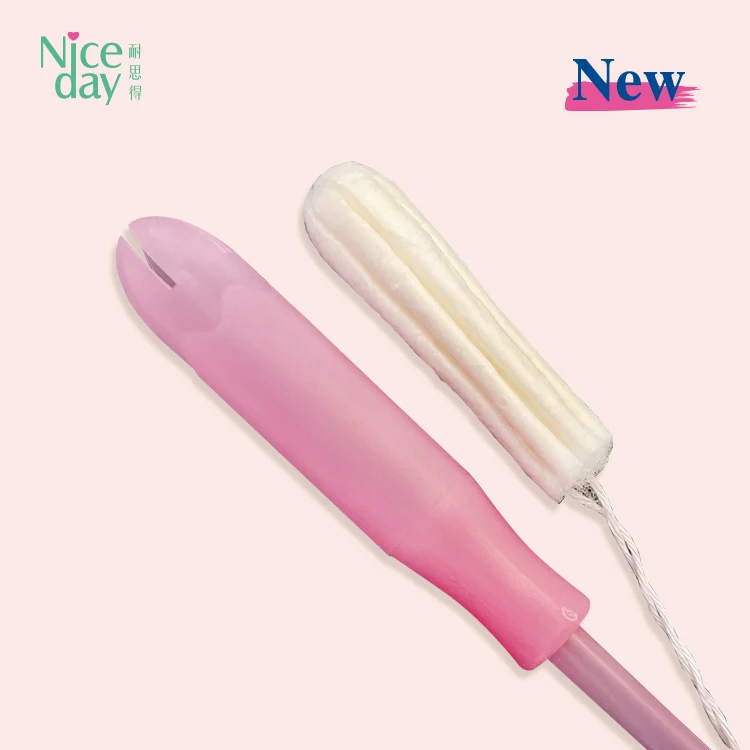 Niceday Private Label Biodegradable Non Plastic Applicator Tampon Feminine Hygiene Certified Organic Tampons