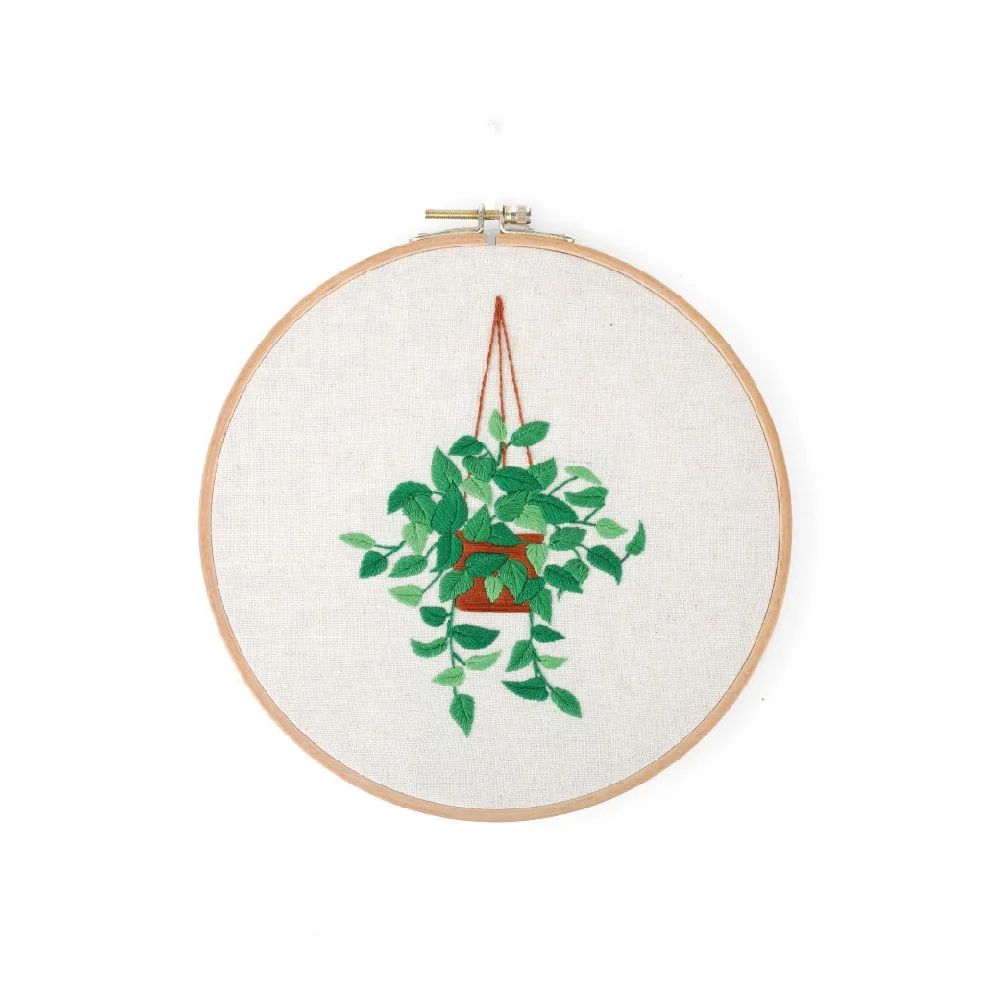 Green Plant Embroidery DIY Kit