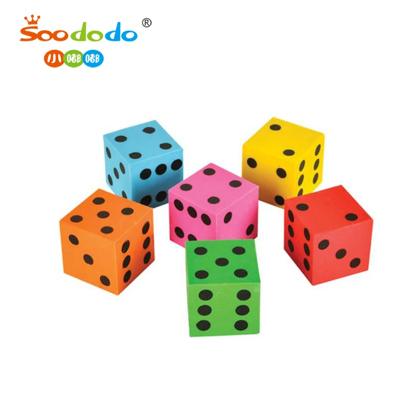 Soododo  Print Dice Shaped  Rubber Eraser Pencil Eraser