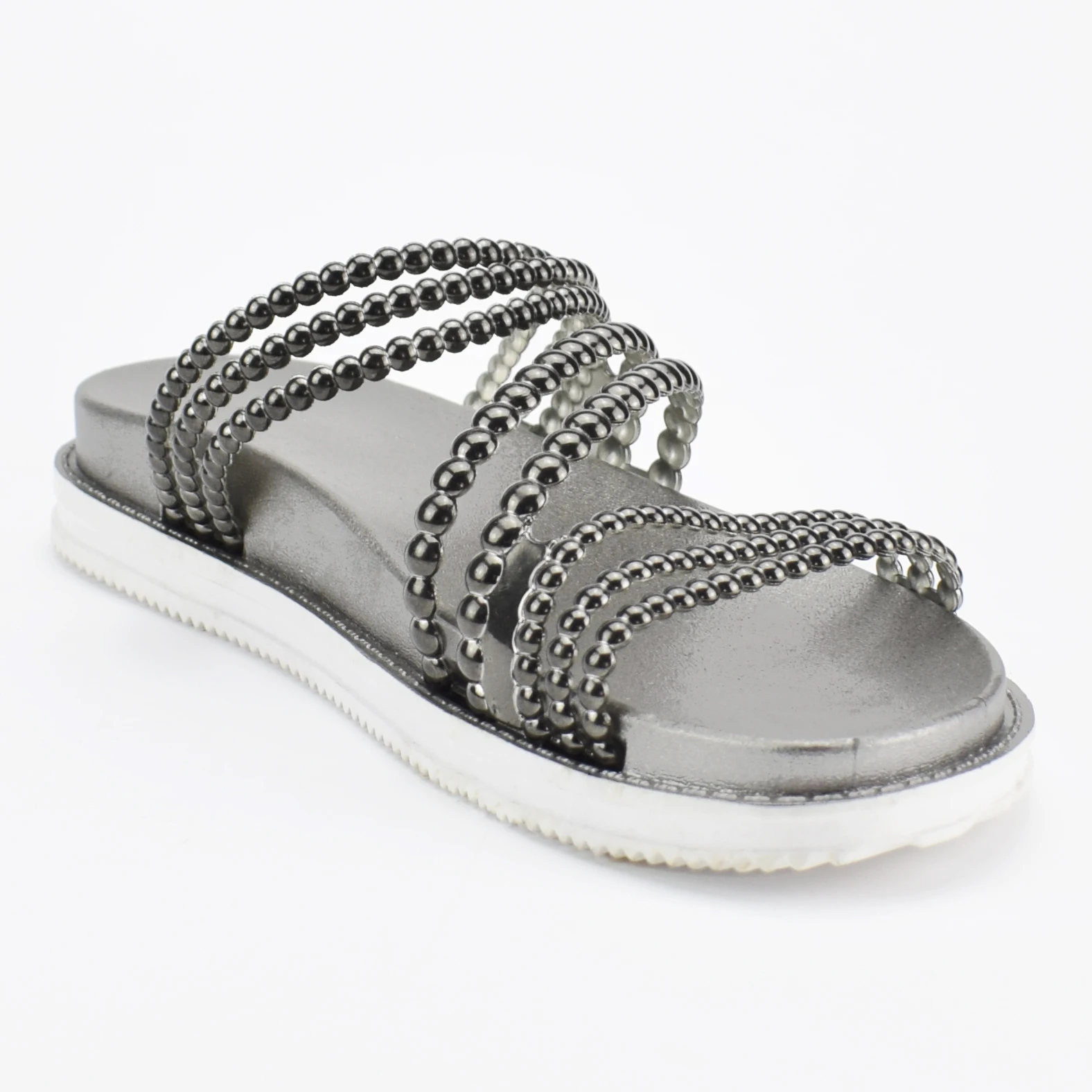 Оптовая продажа, модные пляжные плоские сандалии из ПВХ с индивидуальным логотипом