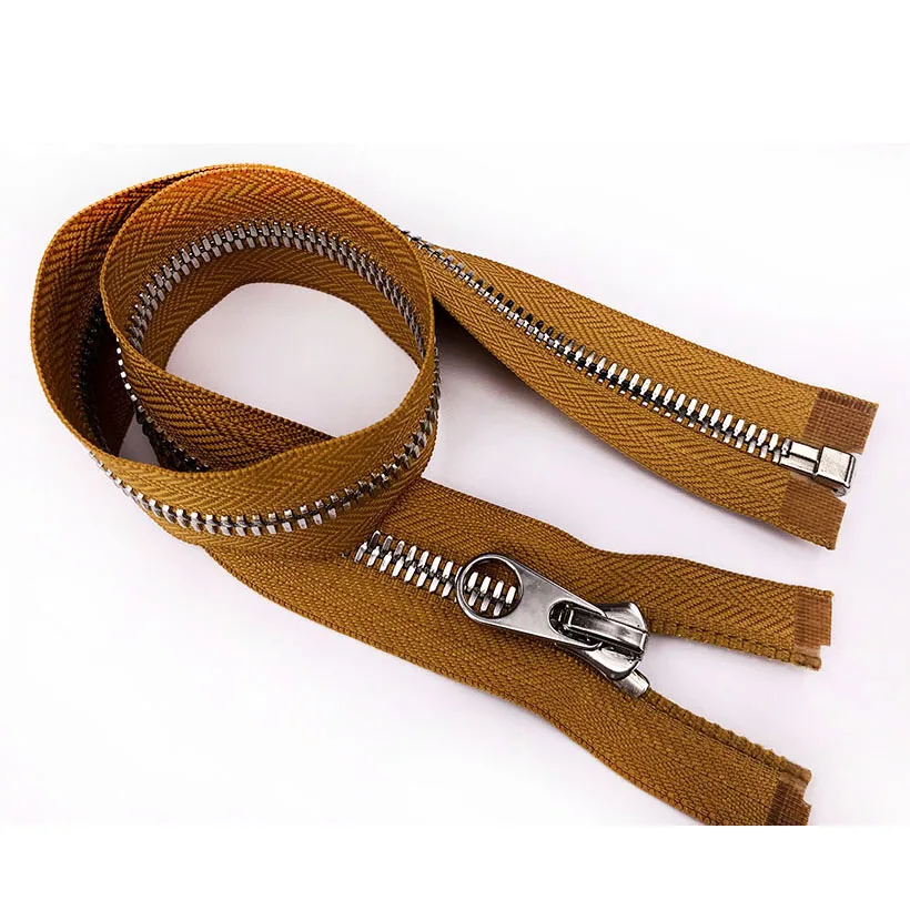 Top Selling Metal zippers brass zipper in silver/gold /gun metal /anti brass/ anti silver teeth fancy sliders auto lock open end