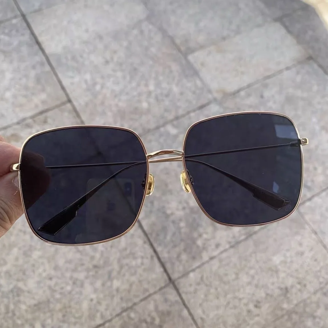 Star style retro trendsetter versatile box sunglasses for female students Korean version personalized sunshade frame