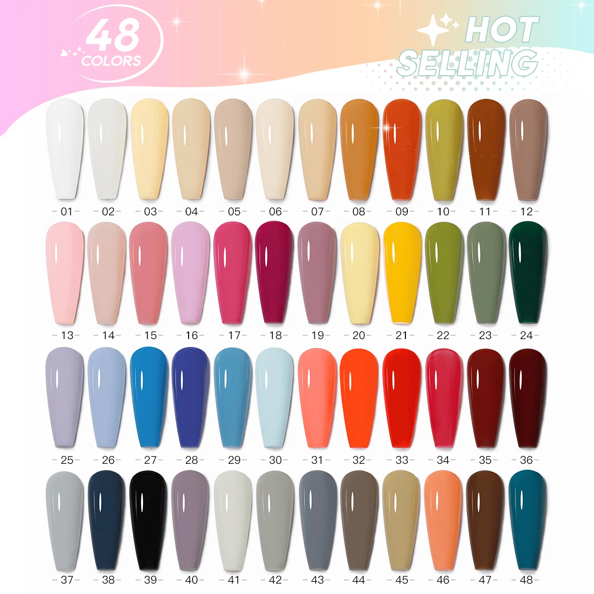 AS Custom Logo Nail Gel Polish Set Box 48 Colors Uv Gel Nail Supplies Polish Pink Bottle Set Private Label Semi Permanent Kit