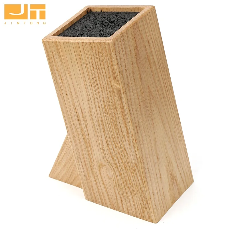 Natural Wood Kitchen Knife Organizer Holder Countertop Knife Stand