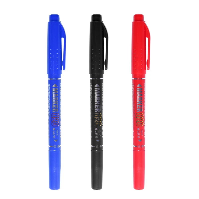 Wholesale practical 0.5mm 1.0mm double-headed writing mark thin nib marker Custom color marker