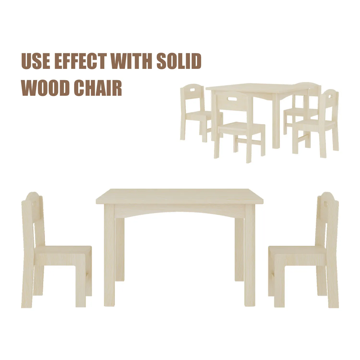 Professional customization wooden study reading kids table and chairs for kids