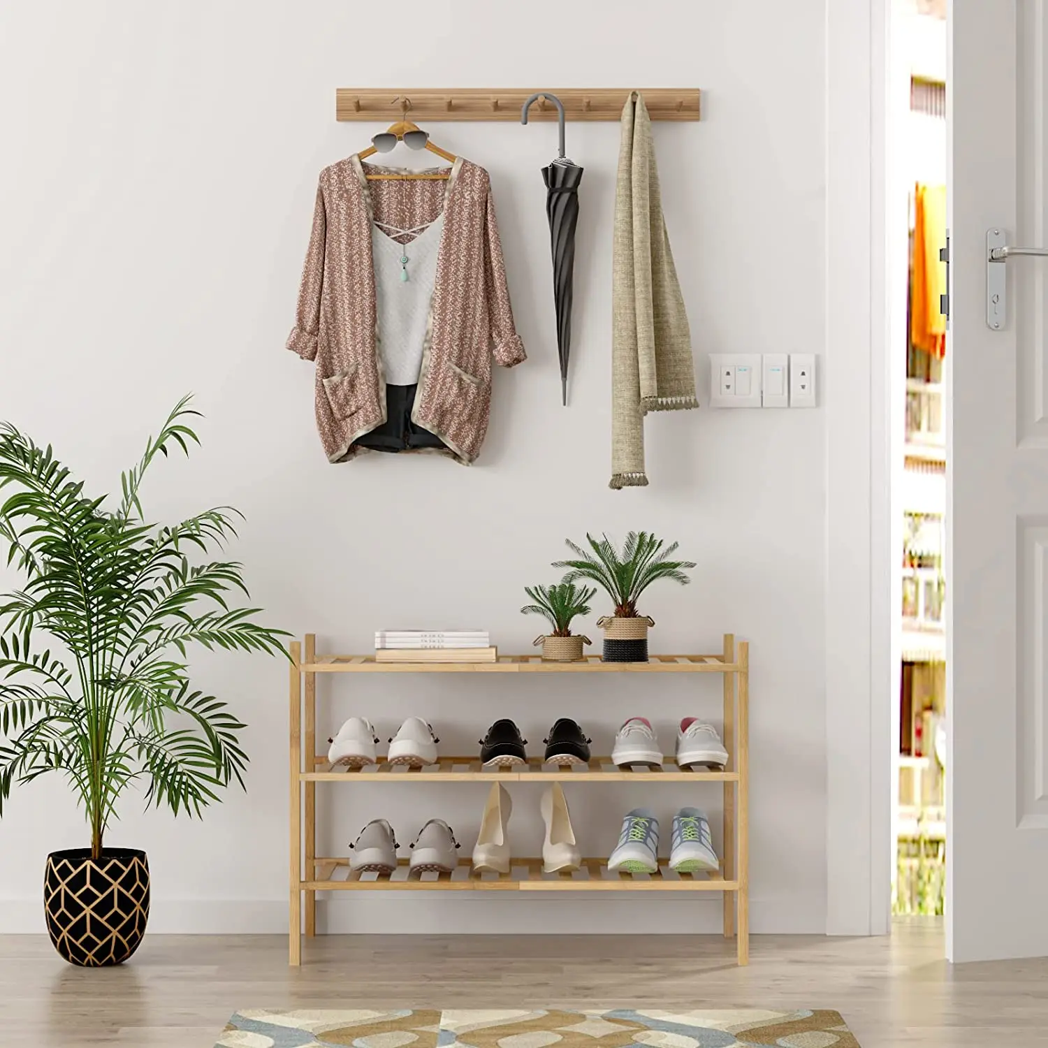 3-Tier Shoe Rack for Closet, Stackable Shoes Rack Organizer Free Standing Shoe Shelf for Entryway And Closet Hallway