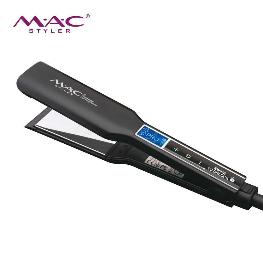 MAC Styler 450F 230C Black Color Wide Touch Screen Flat Iron Professional Titanium Hair Straightener
