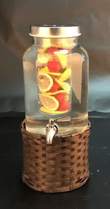 Large Beverage Water Carafes Beer Pitcher With Wooden Lid Wholesale Custom Color 5L 10L Beer Tower With Wooden Base