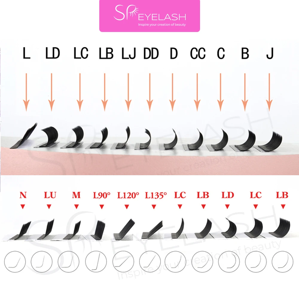 SP EYELASH Wholesale 0.03 0.05 Korean Pbt Matte Dark Black Volume Lash Supplies 5-25mm Individual Cashmere Lash Extensions Trays