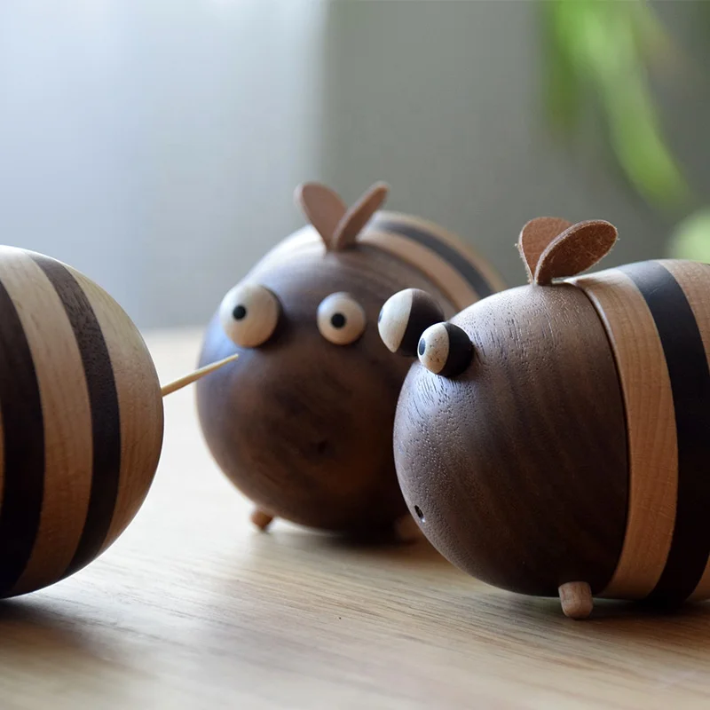 Держатель Для Зубочисток Nordic Bee креативный ящик для хранения зубочисток настольные диспенсеры Декор дома и ресторана деревянные