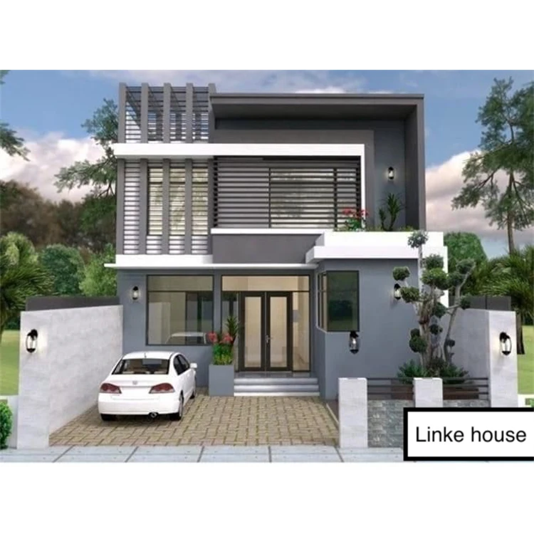 Modern wooden log houses prefabricated wood houses 2 storey villa luxury