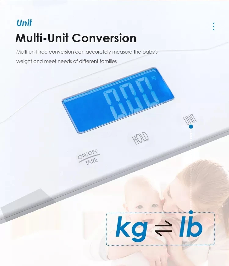White Removable 100Kg Mother And Baby Electronic Babies Digital Infant Weight Scale