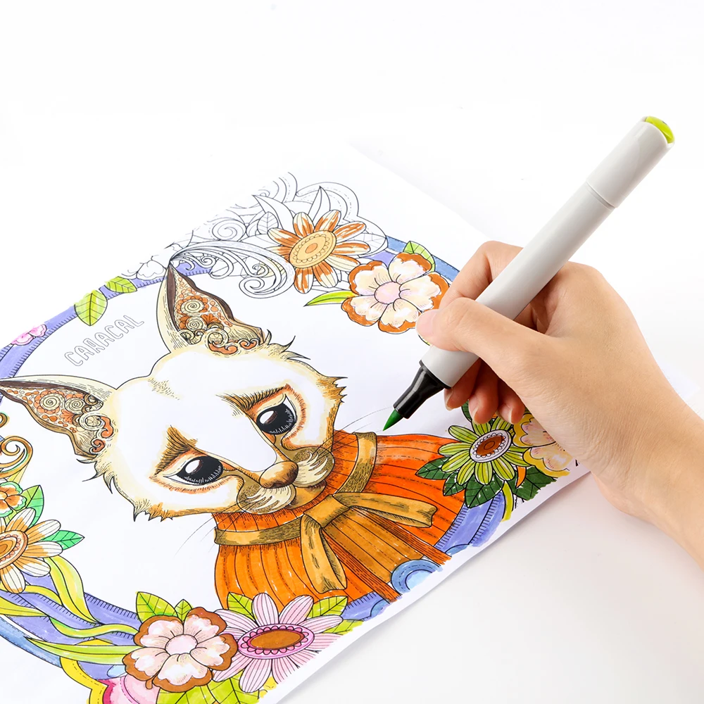 HAOCAI OEM 80 Colors Marker Pens Set Dual Tip Alcohol Based Pen Nylon Tip Colorful Marker Pen with Import Ink