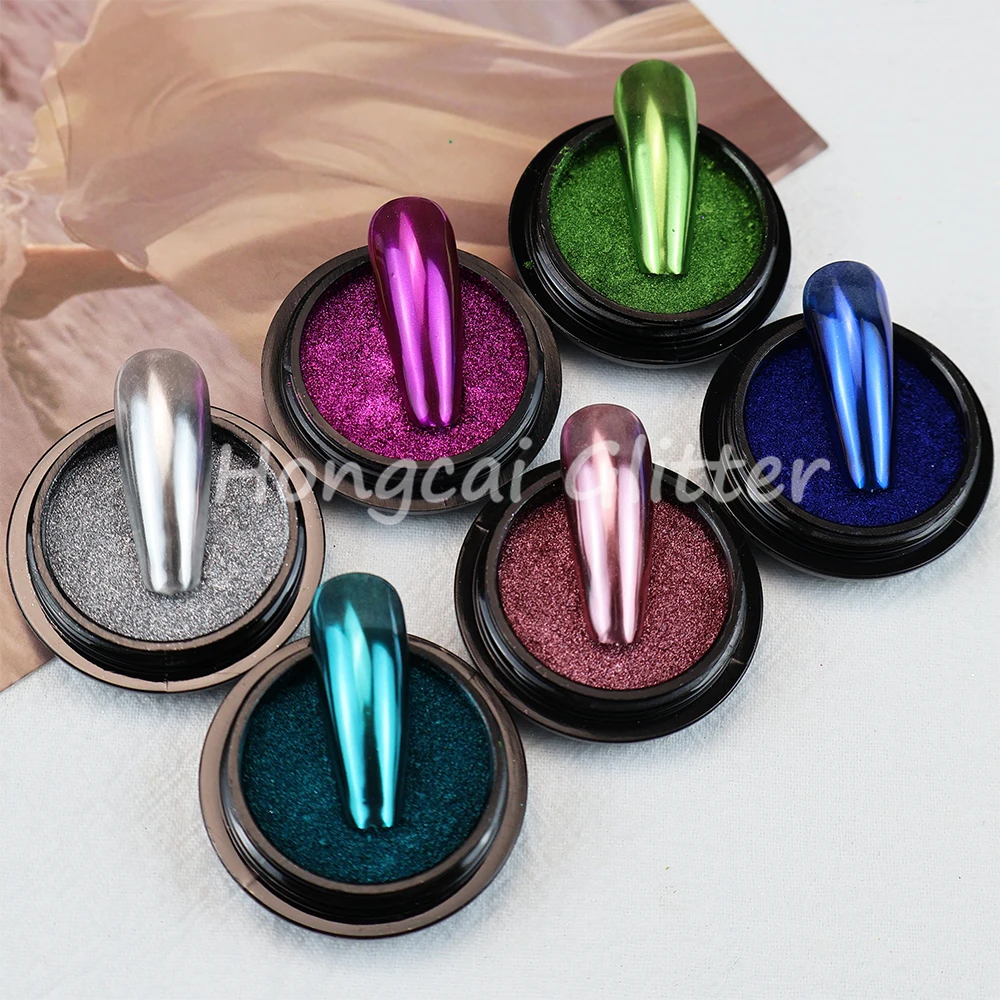 metallic effect shine nail mirror pigment chrome powder 27 colors DIY nails art