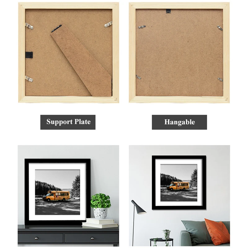 A4 Size Black Freestanding Wall Mountable Photo Frame Print Modern Style Picture Certificate Frame for Home Use Wall Hanging Art