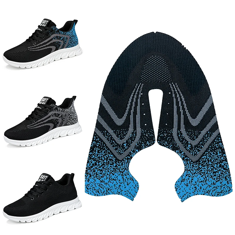 Custom sports shoes Upper Breathable mesh Spring men shoes Fly knit KPU Semi-Finished Knitting Material sneaker Printing