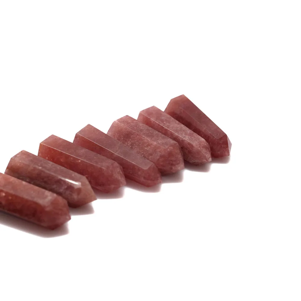 High Quality Wholesale Lucky Healing Opaque Strawberry Natural Quartz Crystal Gemstone Towers for Sale