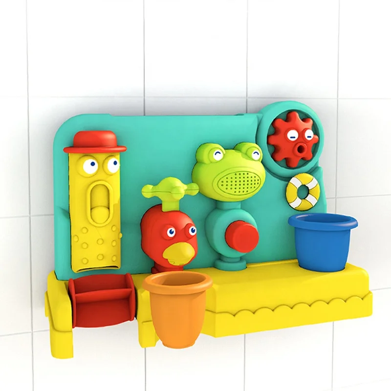 Toddlers Shower Water Sprinkler Waterfall Fill Spin Flow Bathtub Toys 4-in-1 Reused Shower Bath Toy