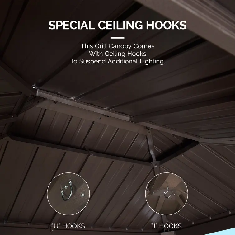 Cheap Hardtop Steel Grill BBQ Gazebos Outdoor Garden Shelving Backyard Sun Shelter Hardtop Steel Grill BBQ Gazebos