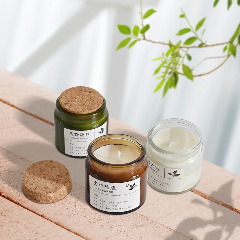Home Decoration Custom Label Logo Soy Wax Glass Jar Scented Candle for home