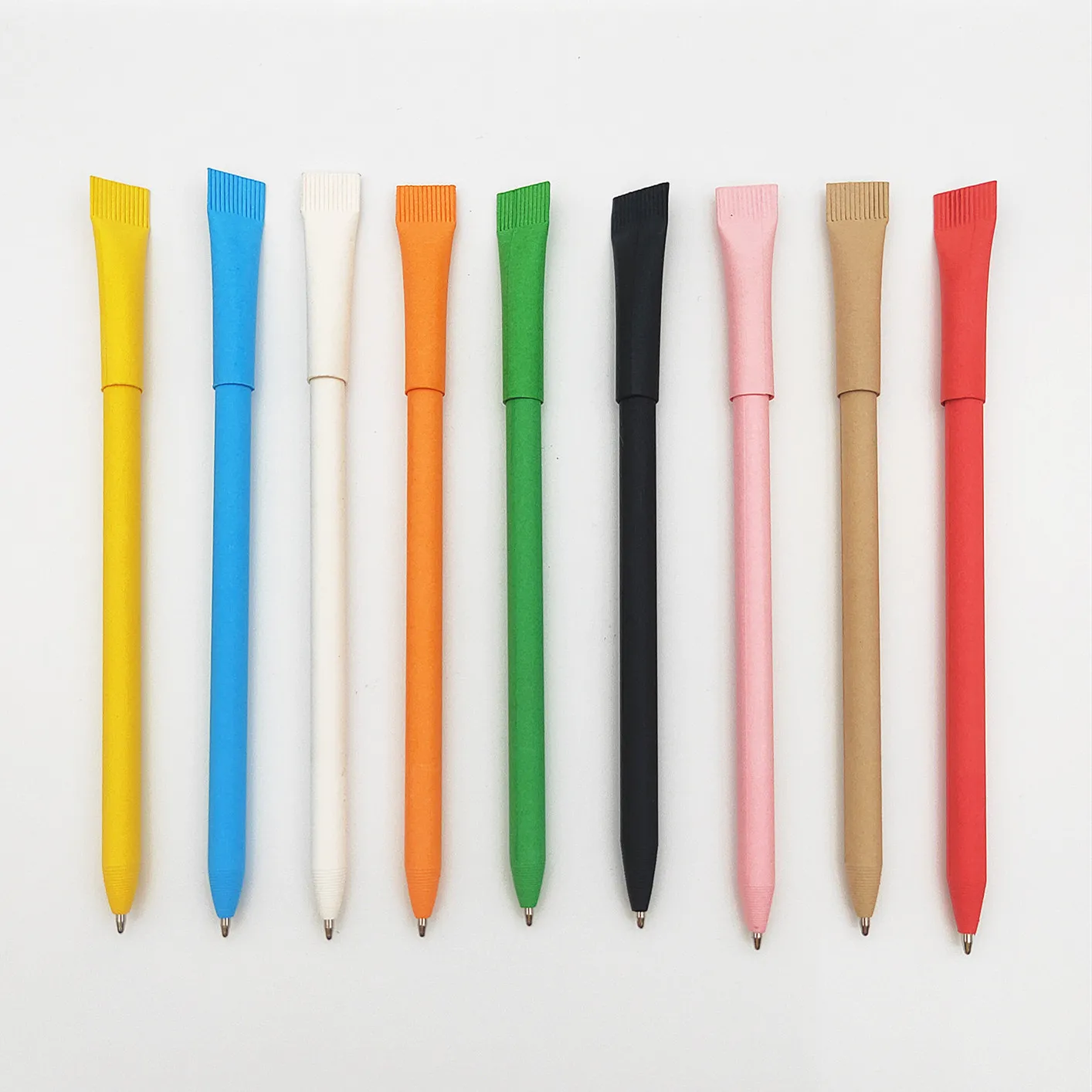 paper pens Personalize color recycled kraft paper ballpoint pen with rolling paper