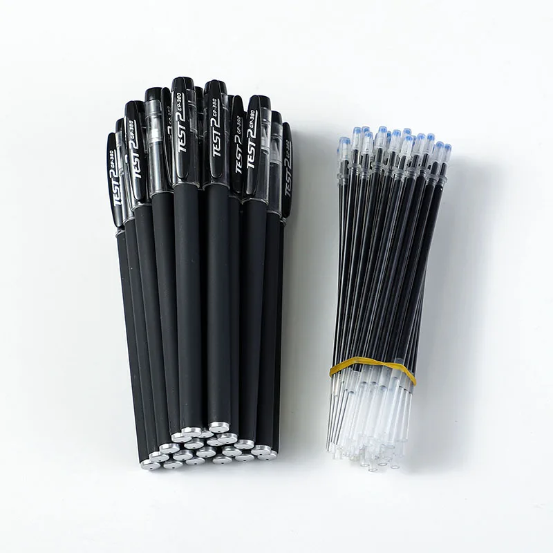 Hot selling frosted carbon gel pen stationery student, office supply promotional gel pen custom logo gel pen