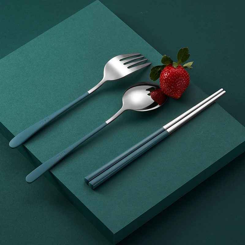 10% Off Hongda 304 18/10 Premium Quality Korean Picnic Dinnerware Camping Portable Flatware Travel Stainless Steel Cutlery Set