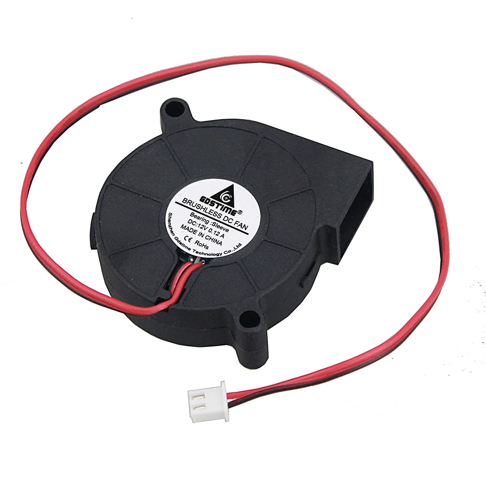 Gdstime  DC 12V Brushless Sleeve Bearing  50x50x15mm Fan  Cooling Small Blower Fan Slient Centrifugal Blower Fan