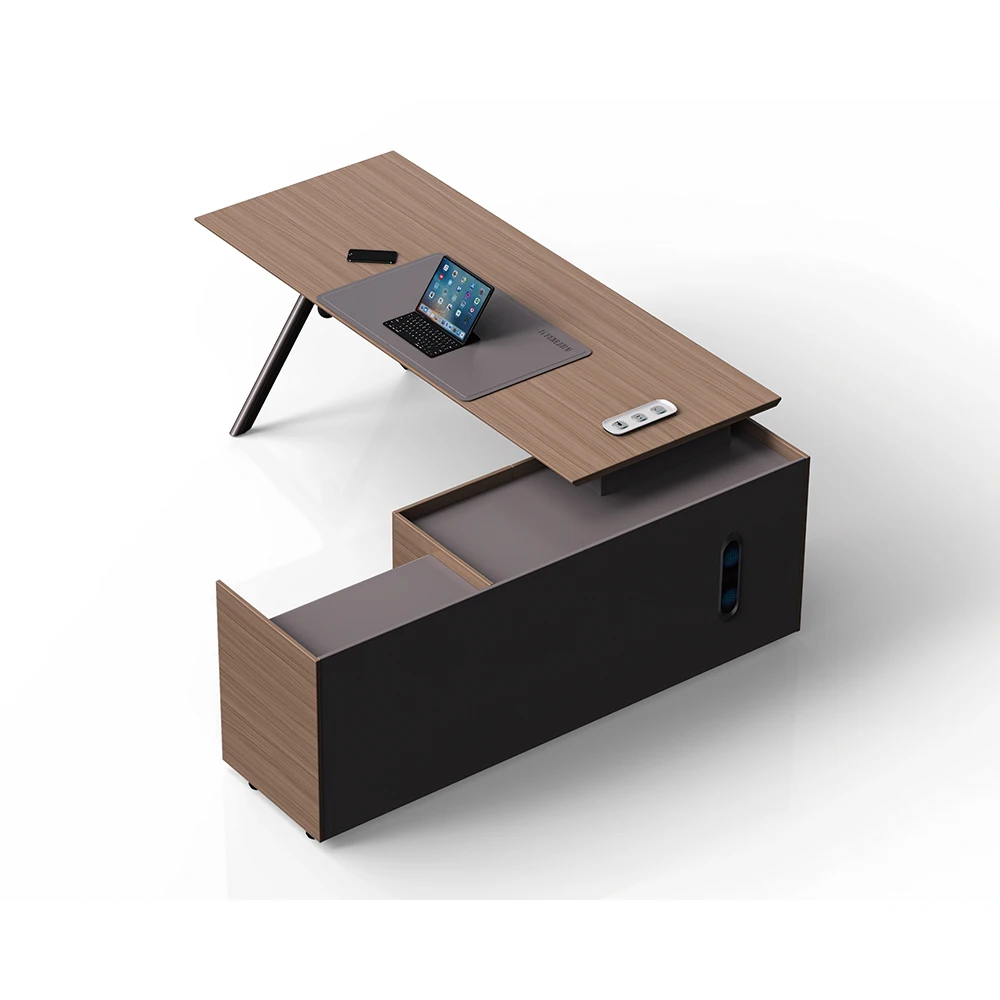 Commercial Director Manager Office Workstation Desk Furniture L Shape Minimalist Executive Office Desk With Drawer