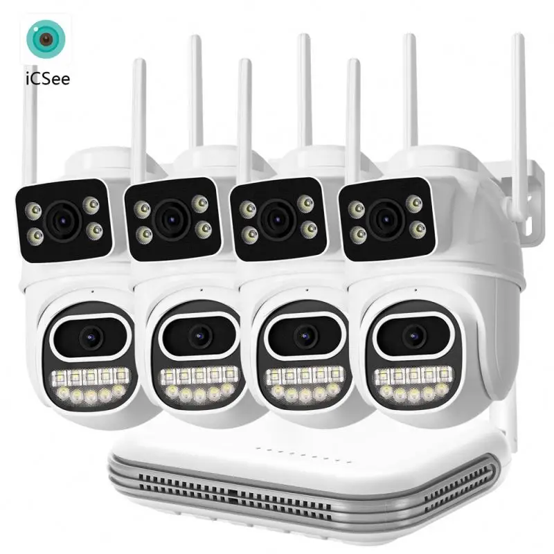 Nvr Set Kit Dvr Cctv Farm 4 Cameras 16Ch Hdtvi Wifi 24 Sustem 8Ch Diy Camera 8 12Mp Wif 16 16Channel Antina Safe 4K Monitor