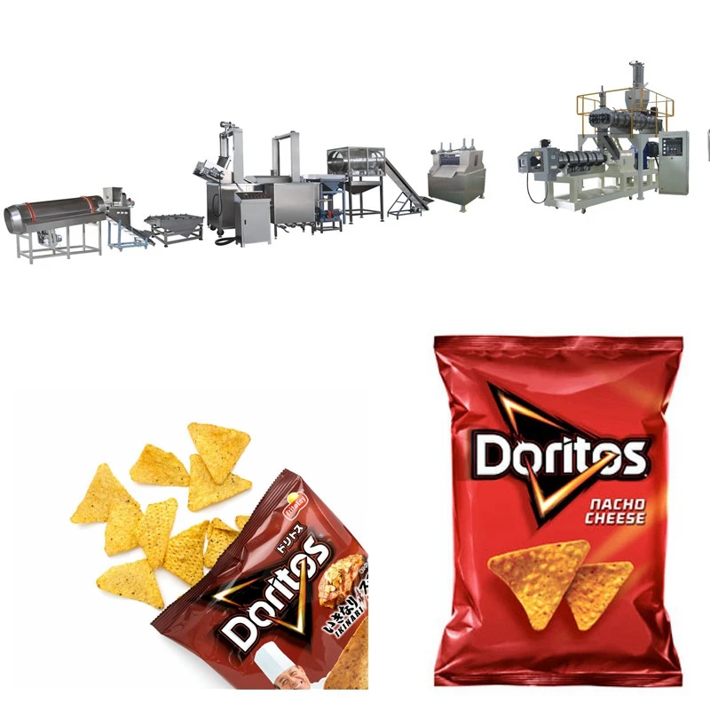 
High Capacity Fried chips Doritos Nacho Tortilla Chips Processing Line Food Machinery <strong><span style=