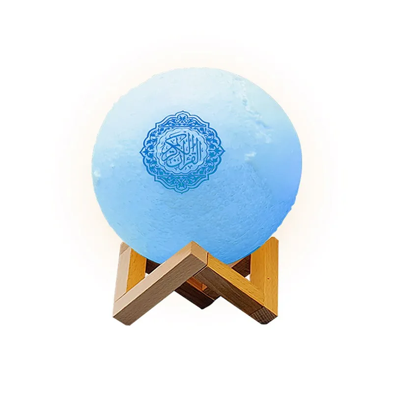 Factory Price star 7 colour changing moon light lamp blue tooth quran speaker