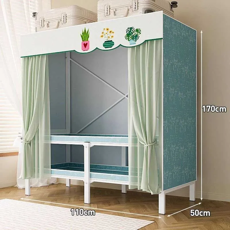 Free-installation Household bedroom cloth wardrobe steel pipe reinforced wardrobe storage shelves all steel