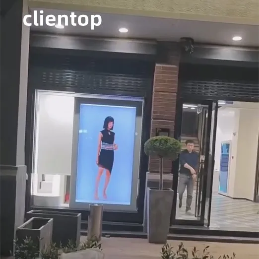 85 inch transparent lcd screen indoor capacitive touch screen big size advertising playing showcase for store window exhibitions