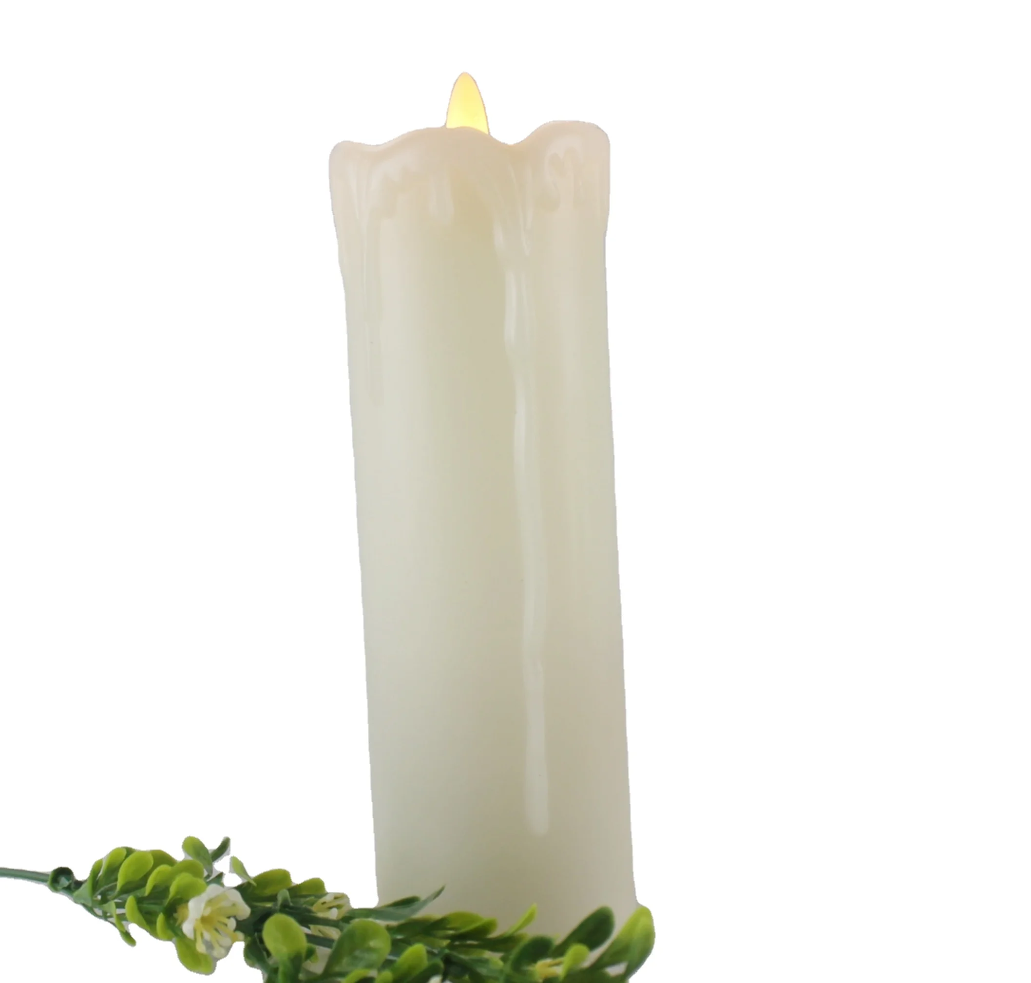Chinese factory electronic  Flameless LED ivory candle for Christmas decoration