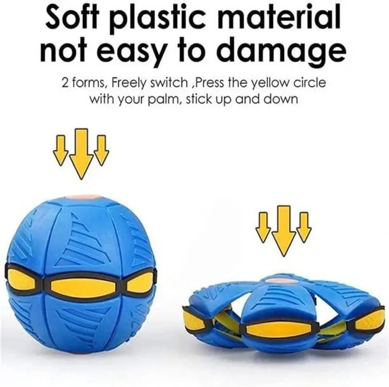UFO Creative Fly Saucer Magic Ball Portable Glowing Flying Toy Flat Rubber Sports Toy Decompression Flying Disc Toy