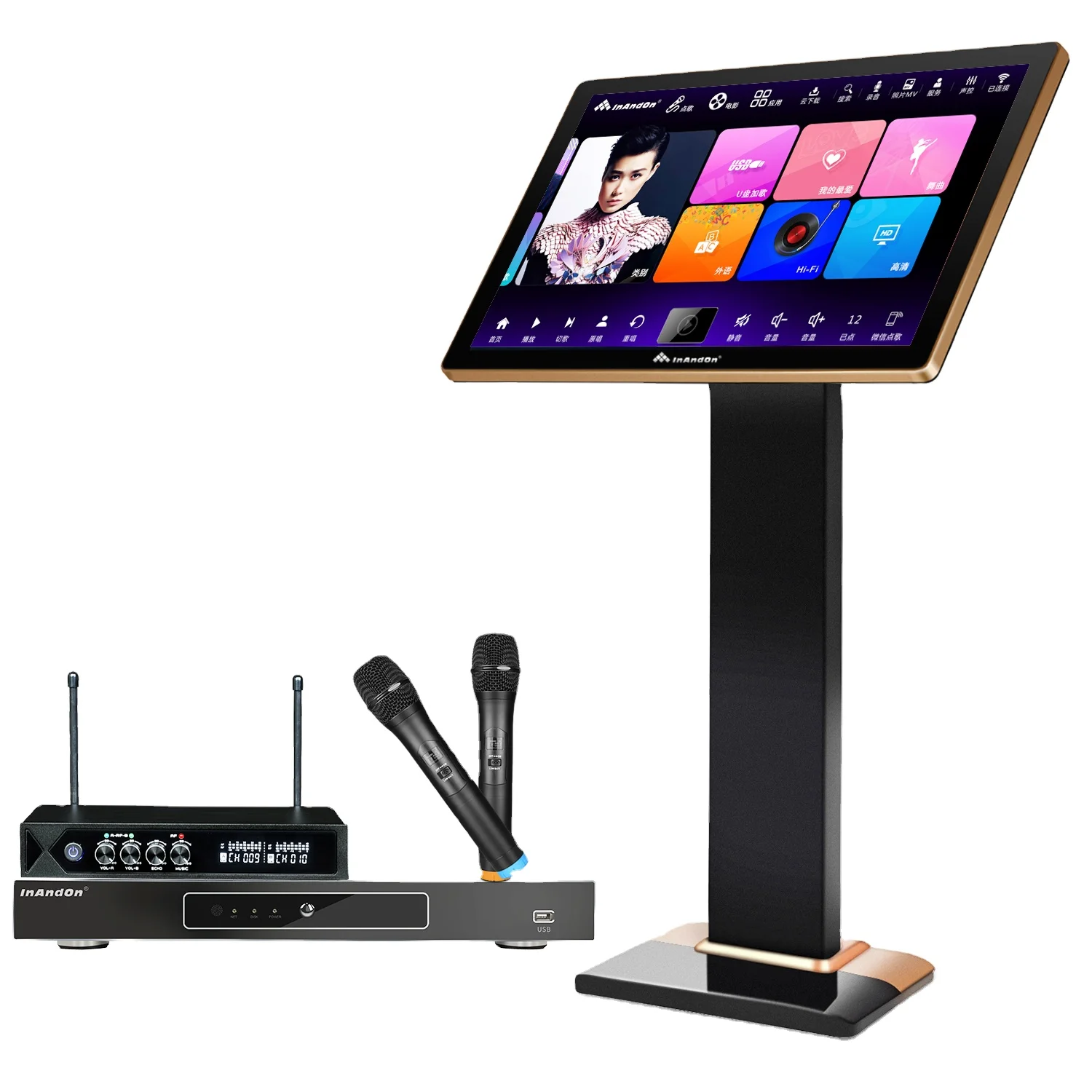 
V503 Touch Screen Machine Karaoke System Juke Box Karaoke Player 21.5 Inch 6T with Wireless Karaoke Microphone  (1600127234076)