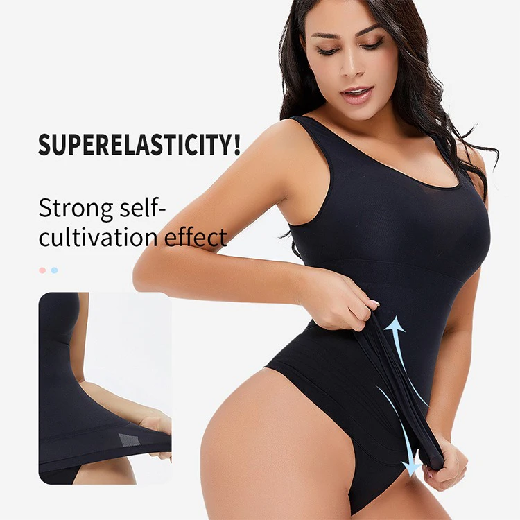 Casual U Neck Shape Sleeveless Vest Tight Waist Trainer Compression Vest