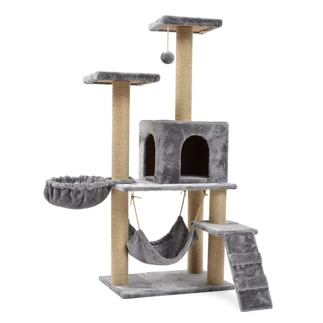 
Wholesale custom pet supplies cat climbing frame toys House luxury climbing solid wood tree Scratcher Tree 