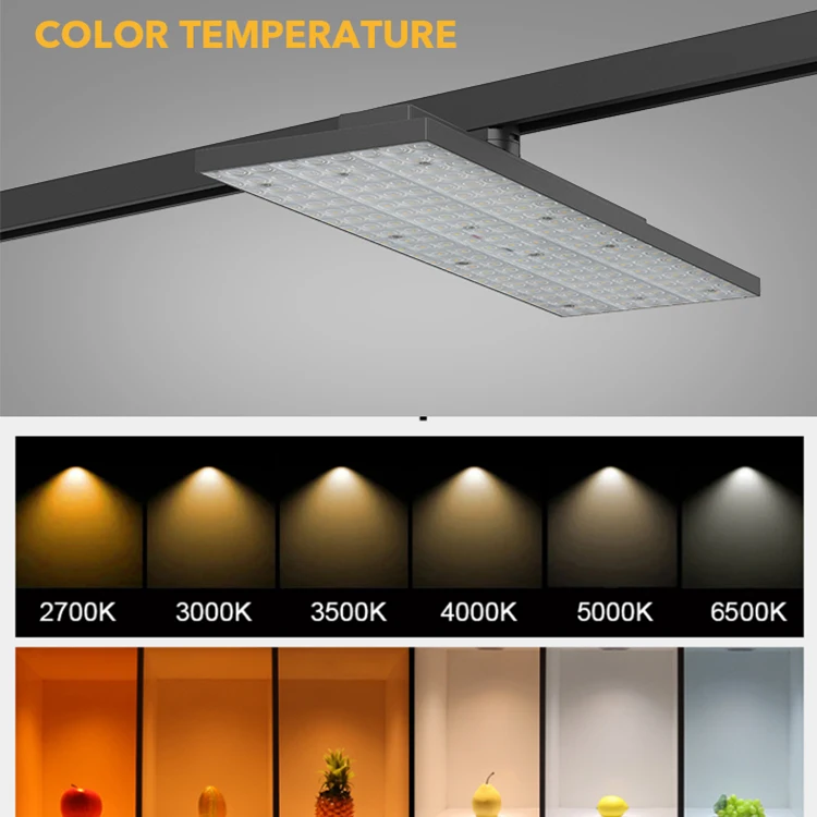 Power Switchable Assymmetrica Track Led Lighting Supermarket Shelves 44w 70w Track Panel Light
