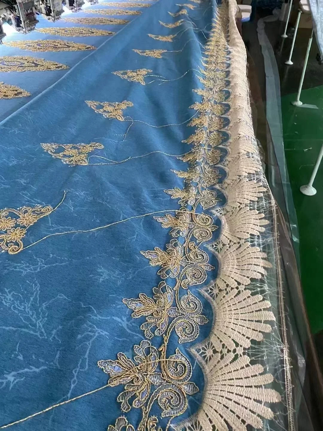 Luxury European Style Embroidery Curtain Fabric High Quality Fabric for Living Room